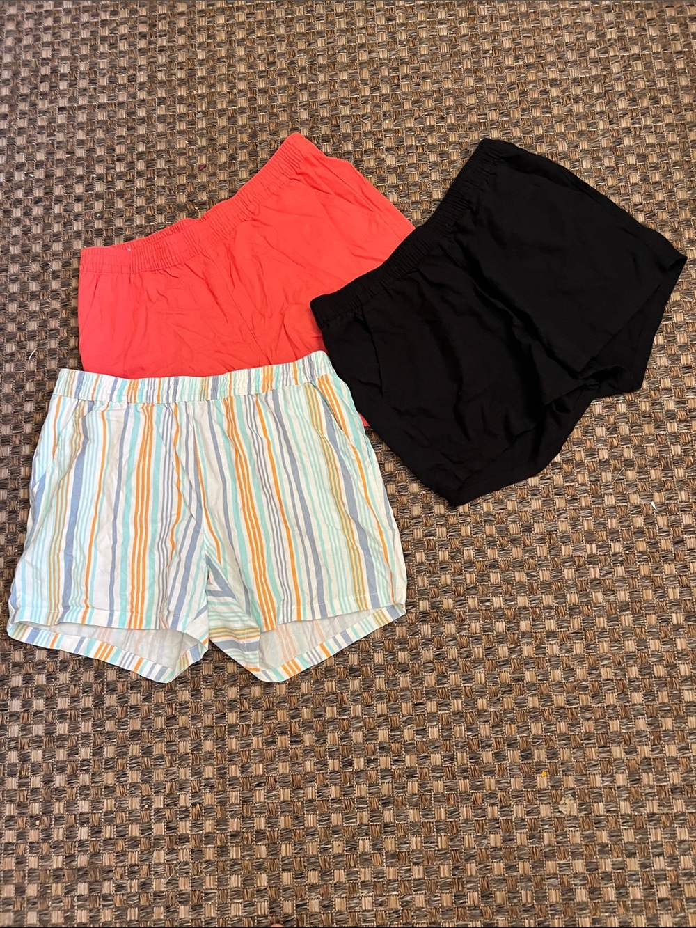 Serra Women's Shorts Trio - Black, Coral, Multi-Stripe